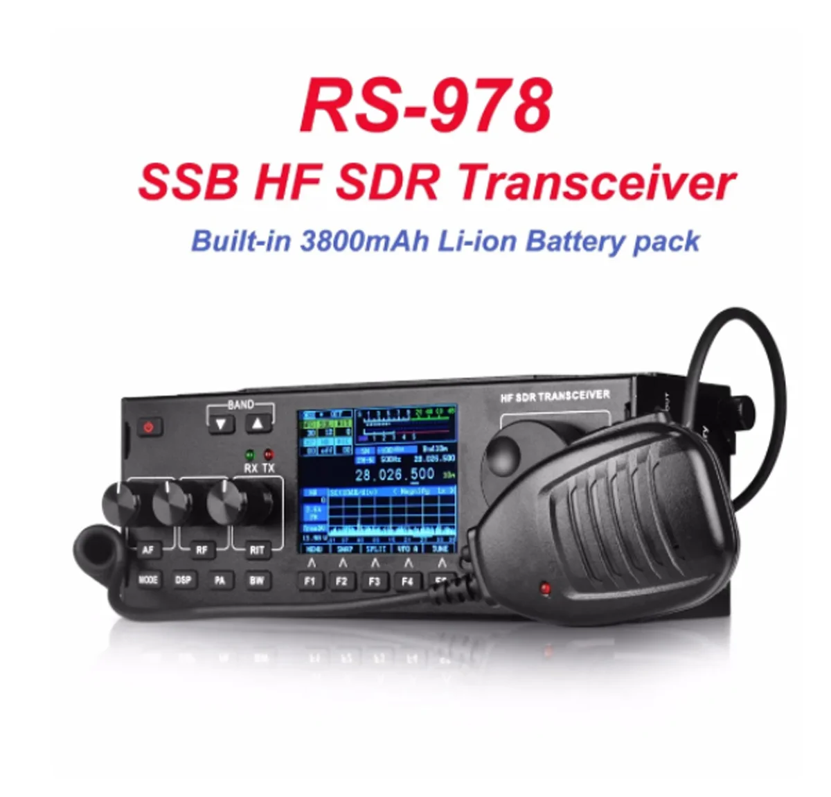 ֽ RS-978 SSB HF SDR  HF  Ʈù, 1.8-30MHz, 10 Ʈ  SDR  HF, 3800mAh Ƭ ̿ ͸  